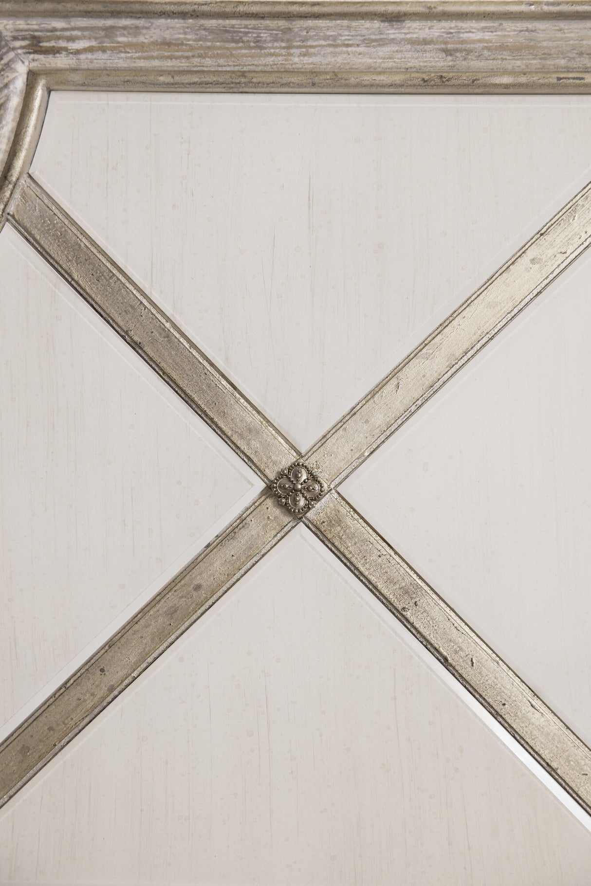 Sanctuary Diamont King Panel Bed by Hooker Furniture in Oak Veneers & Silver Fretwork
