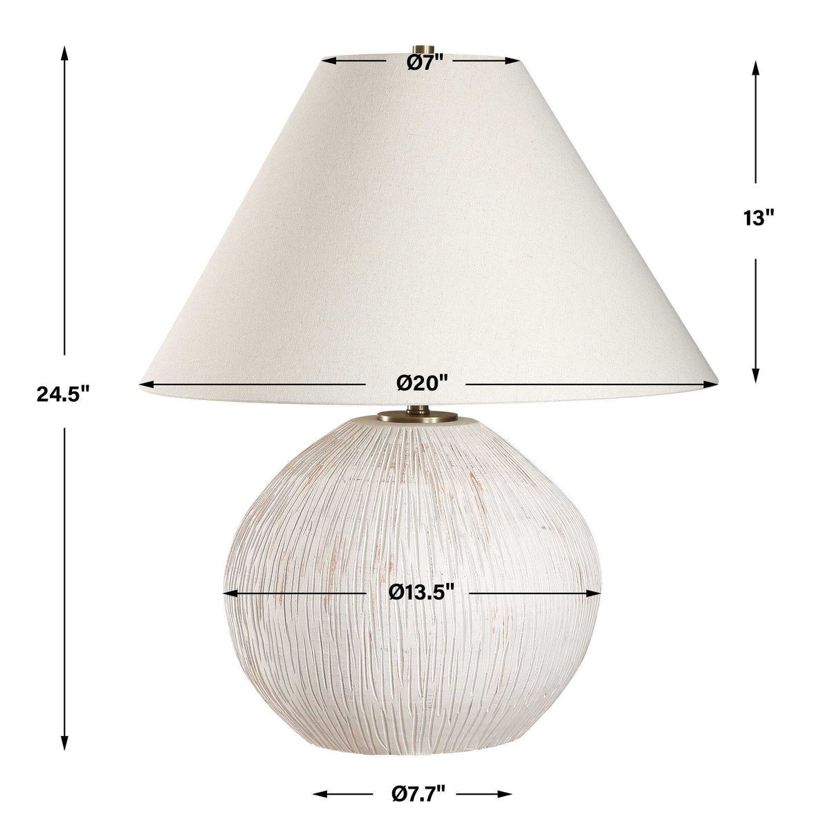 Meryl Table Lamp - White by Uttermost - View 8