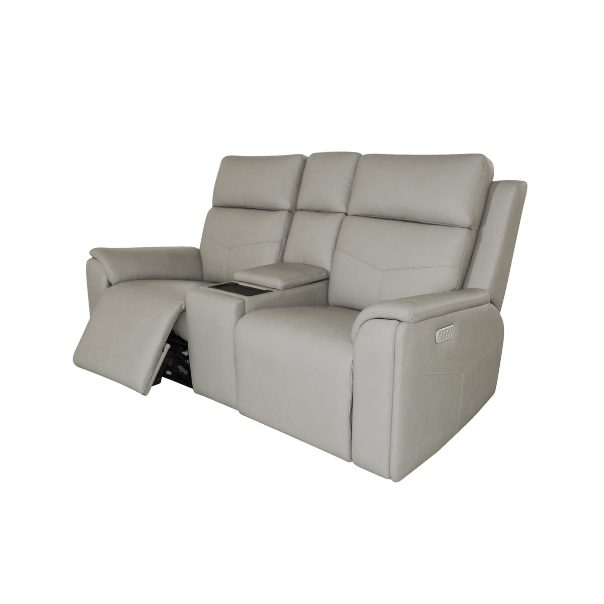 Vernon Power Reclining Loveseat With Console, Power Headrests, Lumbar, Heat & Massage - Dove Gray | Flexsteel