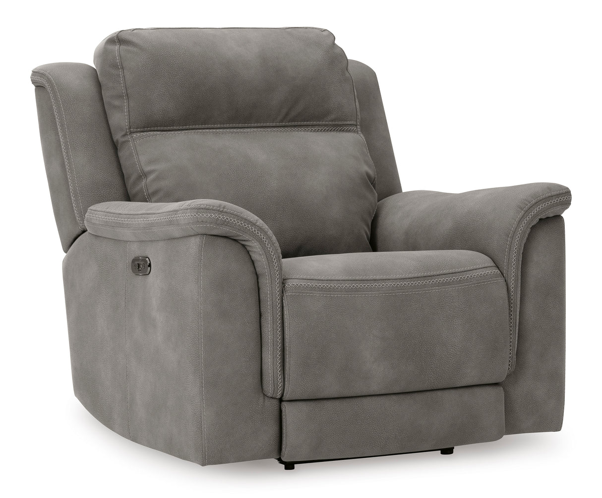 Ashley Slate Next-Gen DuraPella PWR Recliner/ADJ Headrest - Microfiber - Home Elegance USA