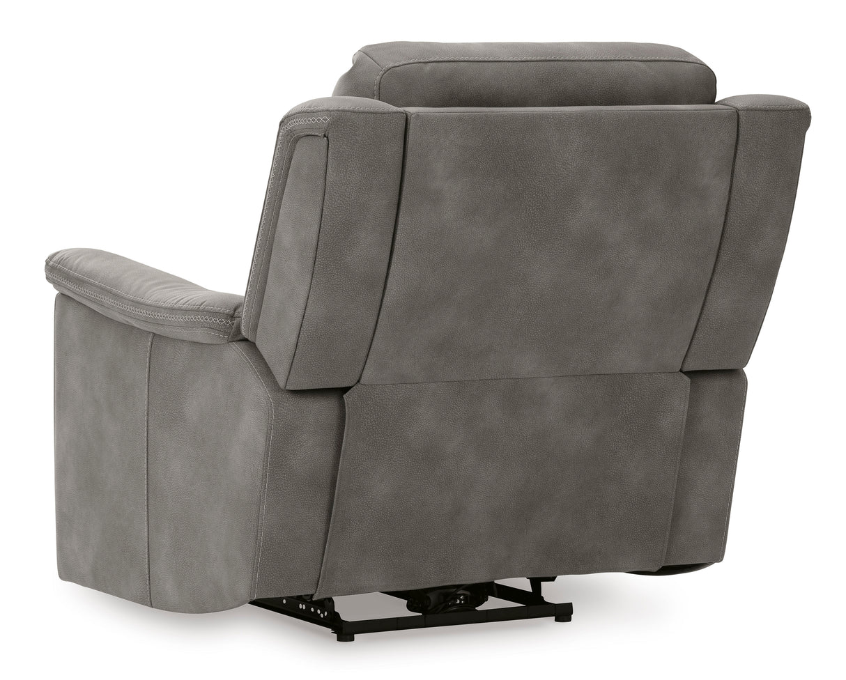 Ashley Slate Next-Gen DuraPella PWR Recliner/ADJ Headrest - Microfiber - Home Elegance USA