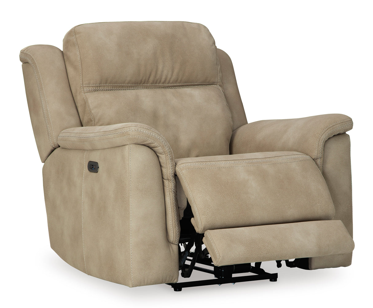 Ashley Sand Next-Gen DuraPella PWR Recliner/ADJ Headrest - Microfiber - Home Elegance USA