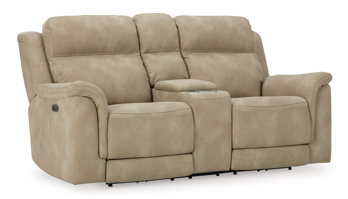 Ashley Sand Next-Gen DuraPella PWR REC Loveseat/CON/ADJ HDRST - Microfiber - Home Elegance USA