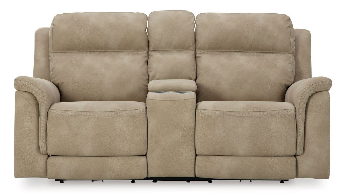 Ashley Sand Next-Gen DuraPella PWR REC Loveseat/CON/ADJ HDRST - Microfiber - Home Elegance USA