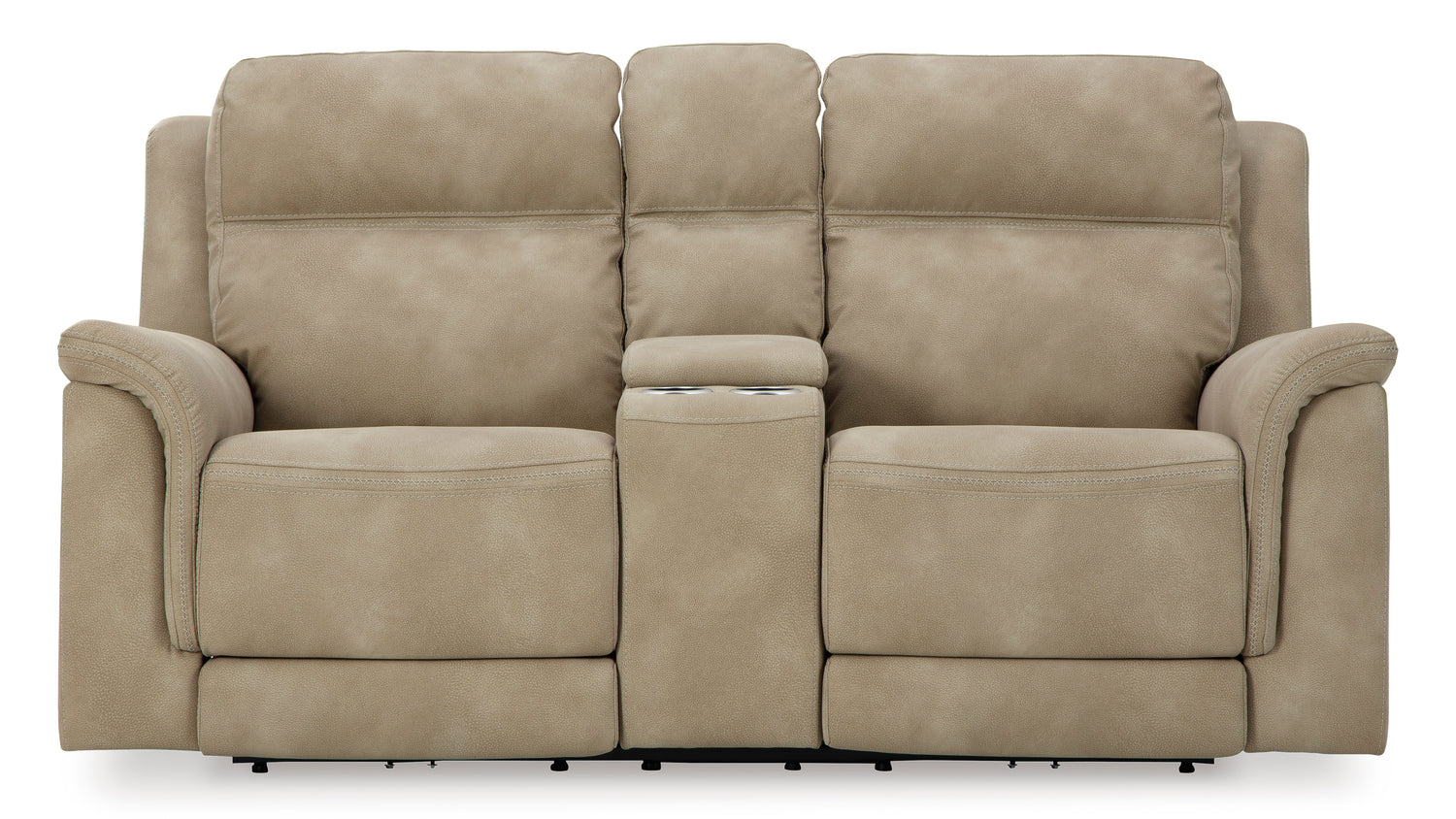 Ashley Sand Next-Gen DuraPella PWR REC Loveseat/CON/ADJ HDRST - Microfiber - Home Elegance USA