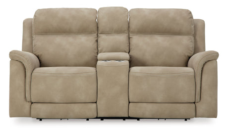 Ashley Sand Next-Gen DuraPella PWR REC Loveseat/CON/ADJ HDRST - Microfiber - Home Elegance USA