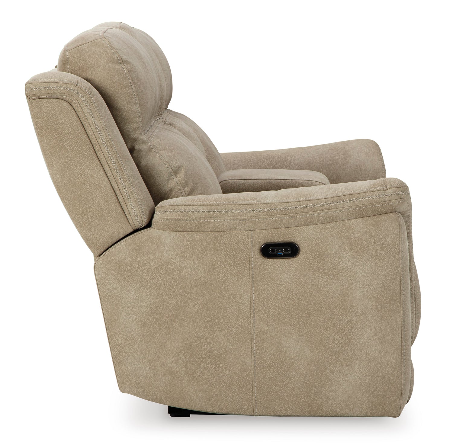Ashley Sand Next-Gen DuraPella PWR REC Loveseat/CON/ADJ HDRST - Microfiber - Home Elegance USA