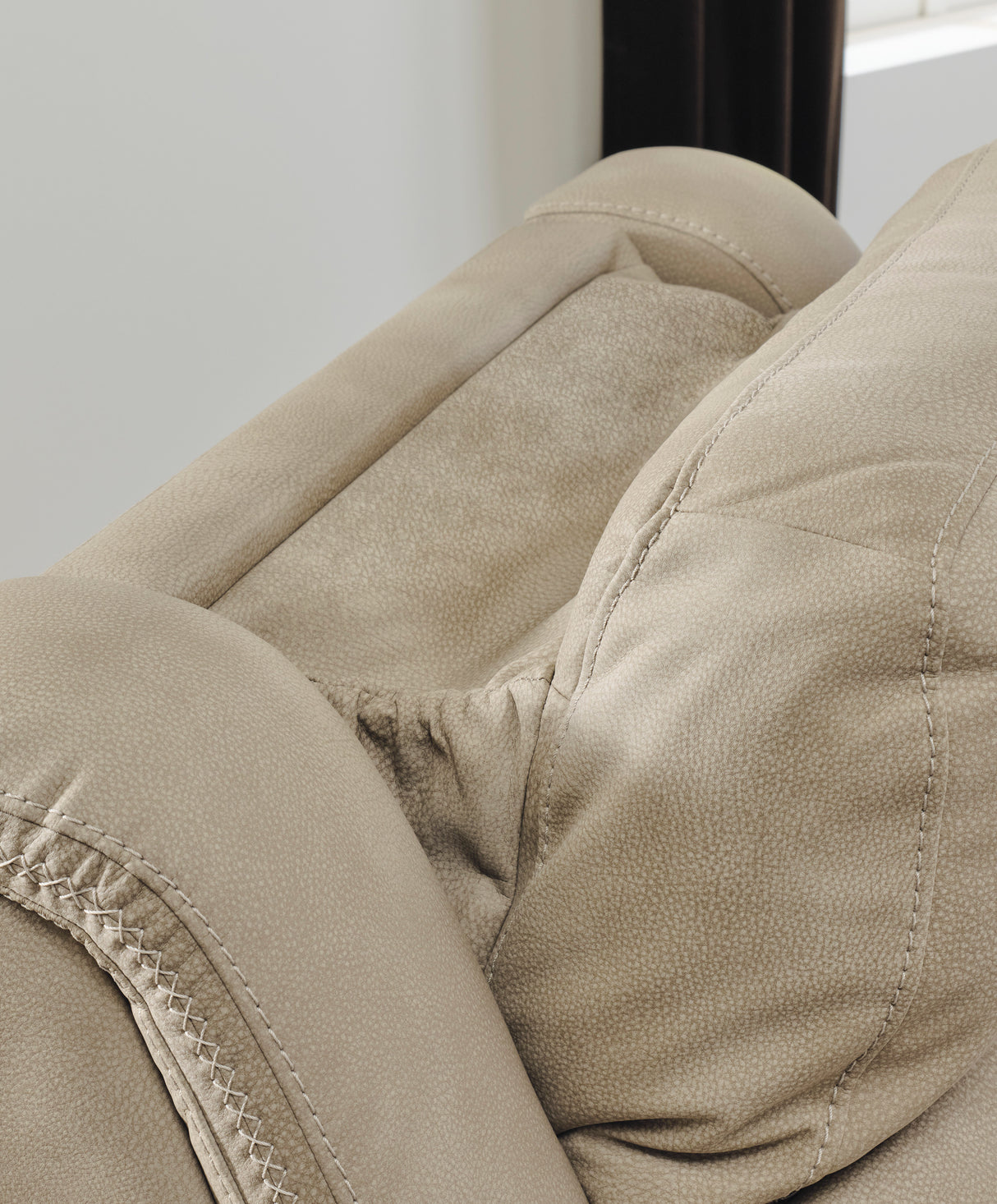 Ashley Sand Next-Gen DuraPella PWR Recliner/ADJ Headrest - Microfiber - Home Elegance USA