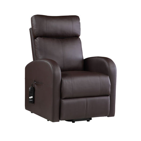 Acme - Ricardo Power  Motion Recliner W/Lift 59498 Brown Synthetic Leather