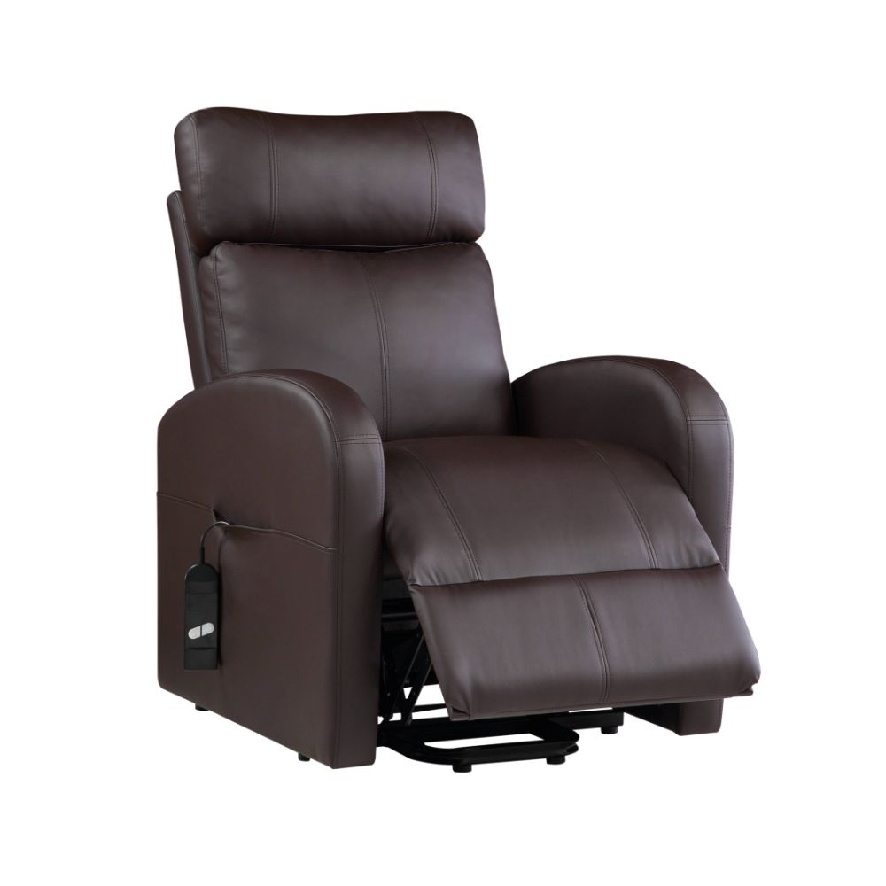 Acme - Ricardo Power Motion Recliner W/Lift 59498 Brown Synthetic Leather