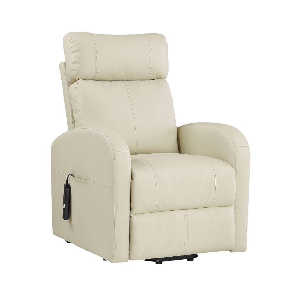 Acme - Ricardo Power Motion Recliner W/Lift 59499 Beige Synthetic Leather