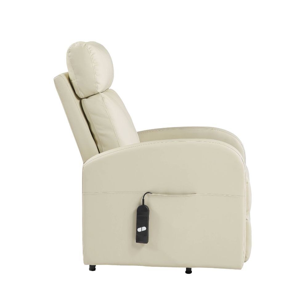 Acme - Ricardo Power Motion Recliner W/Lift 59499 Beige Synthetic Leather