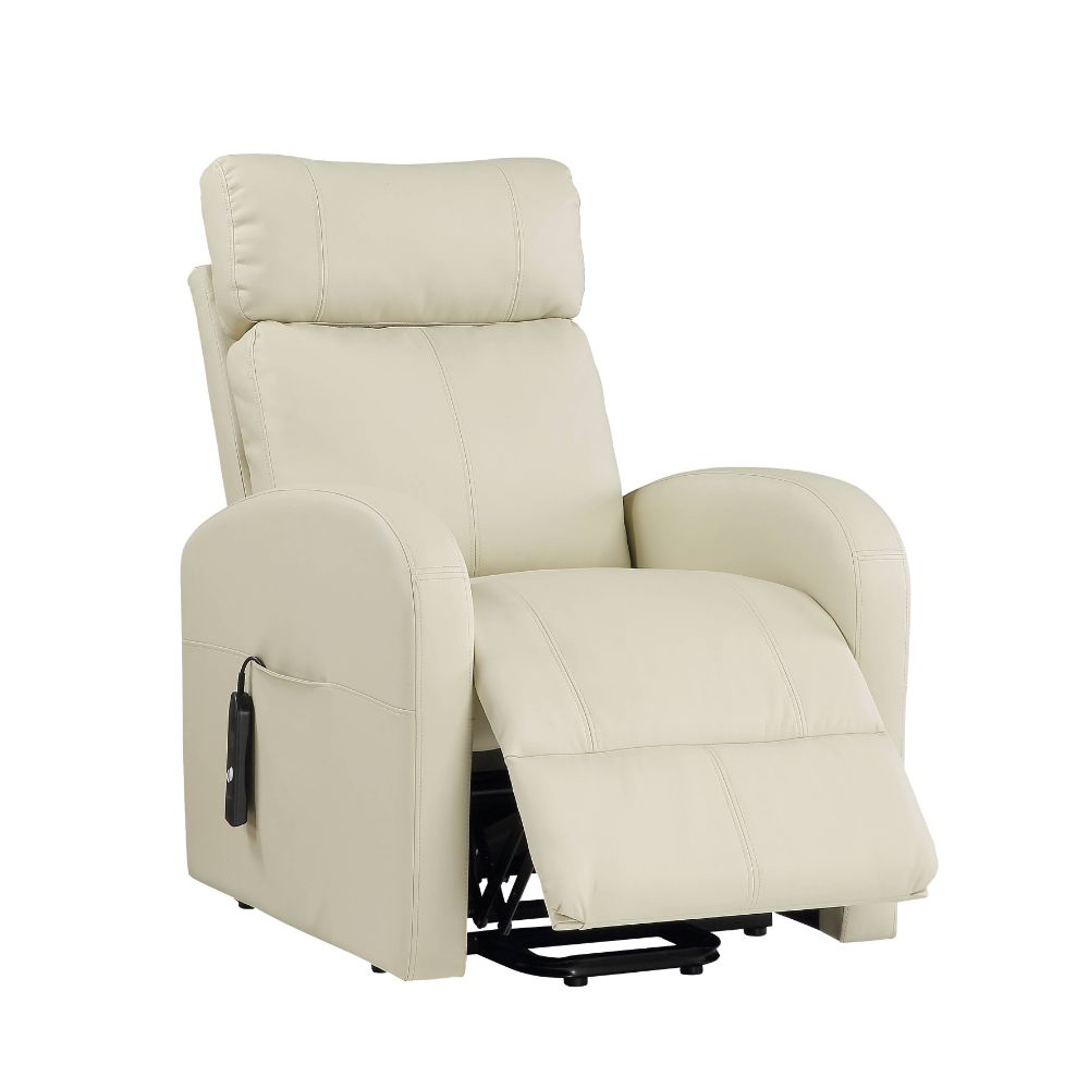 Acme - Ricardo Power Motion Recliner W/Lift 59499 Beige Synthetic Leather