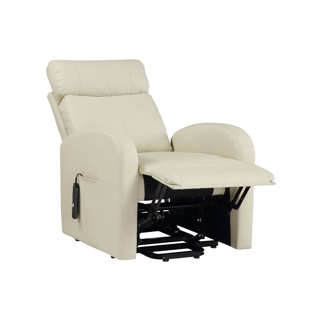 Acme - Ricardo Power Motion Recliner W/Lift 59499 Beige Synthetic Leather