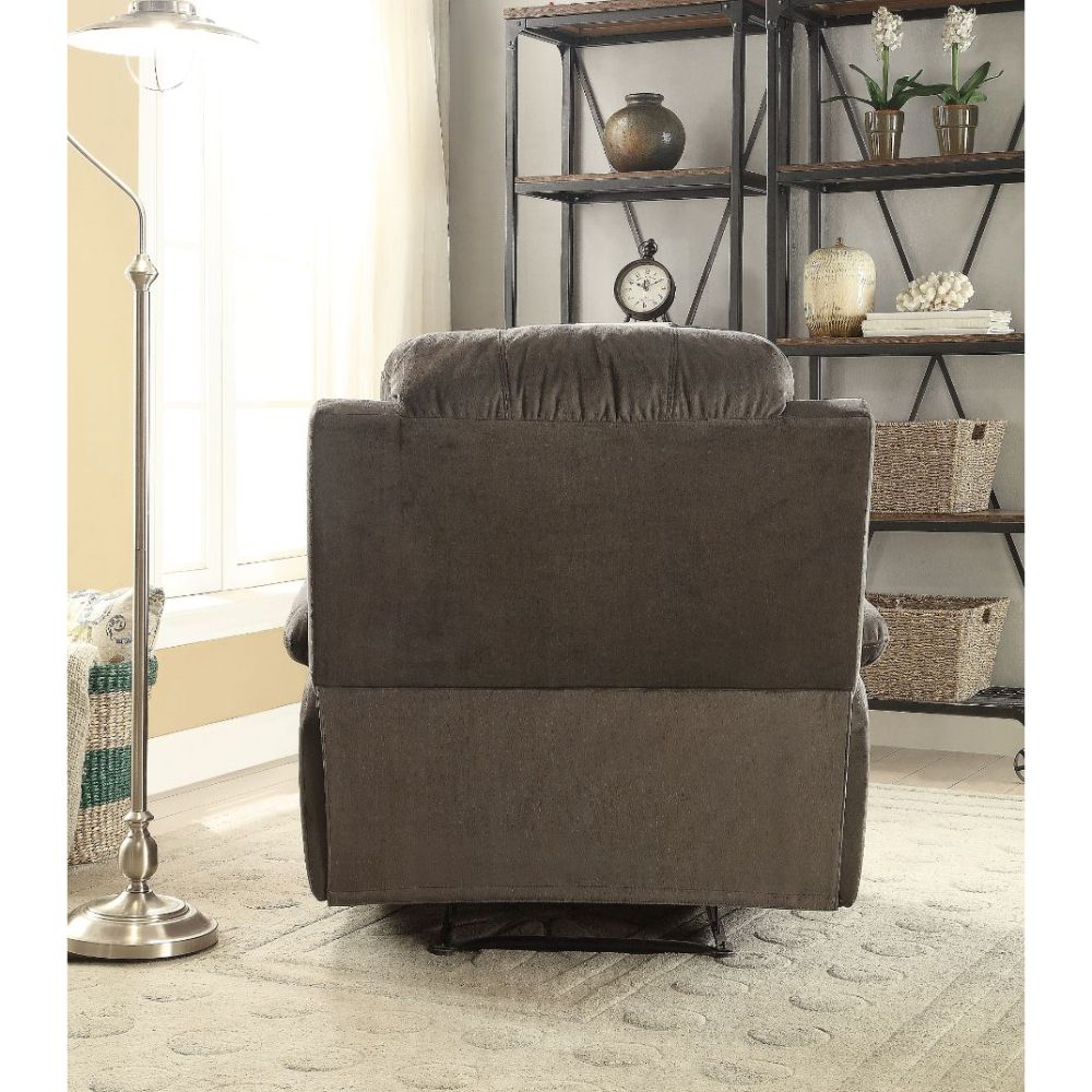 Bina Motion Recliner 59525 Charcoal Polished Microfiber | Acme | Home Elegance USA