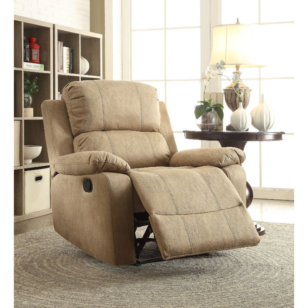 Bina Motion Recliner 59526 Light Brown Polished Microfiber | Acme | Home Elegance USA