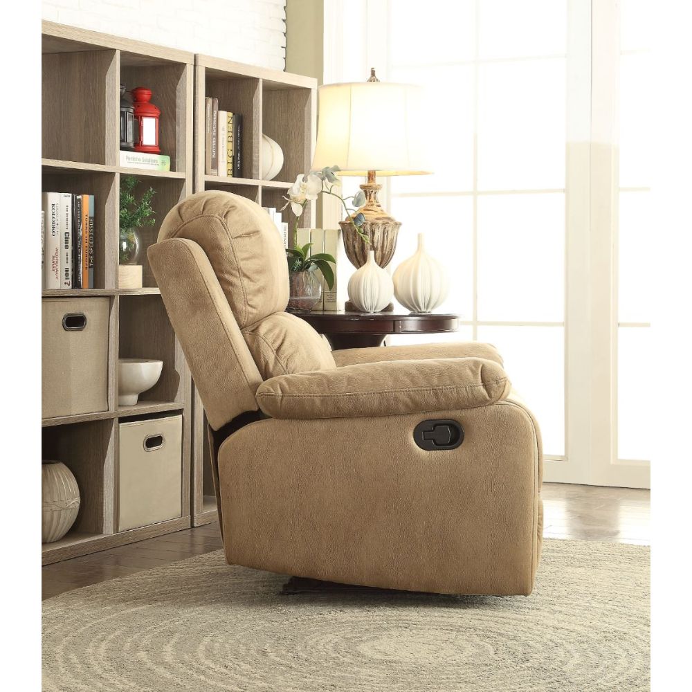 Bina Motion Recliner 59526 Light Brown Polished Microfiber | Acme | Home Elegance USA