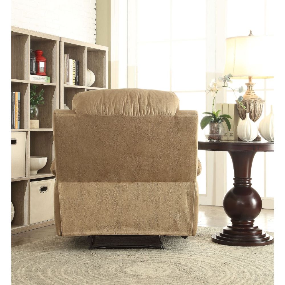 Bina Motion Recliner 59526 Light Brown Polished Microfiber | Acme | Home Elegance USA