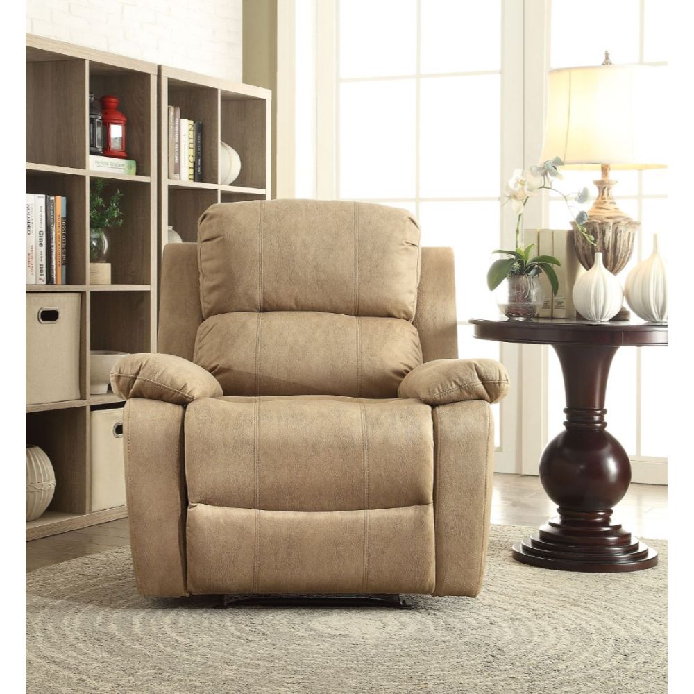 Bina Motion Recliner 59526 Light Brown Polished Microfiber | Acme | Home Elegance USA