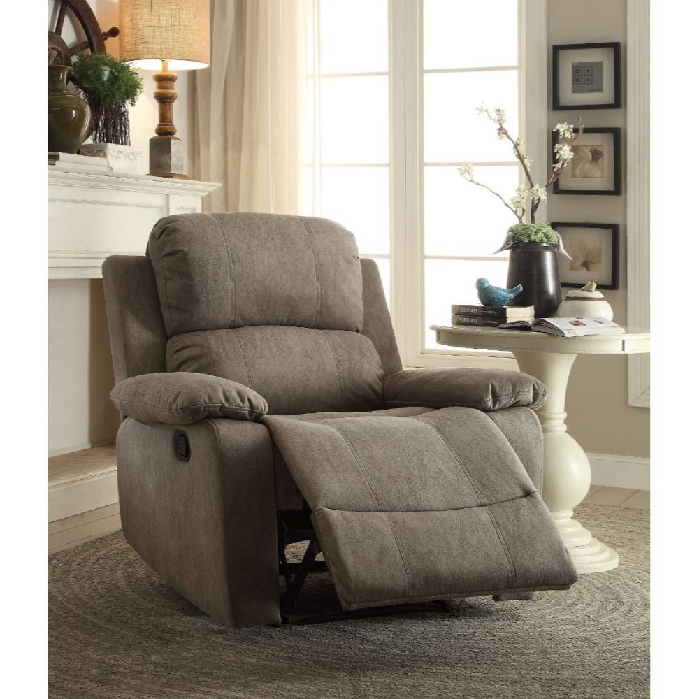 Bina Motion Recliner 59528 Gray Polished Microfiber | Acme | Home Elegance USA