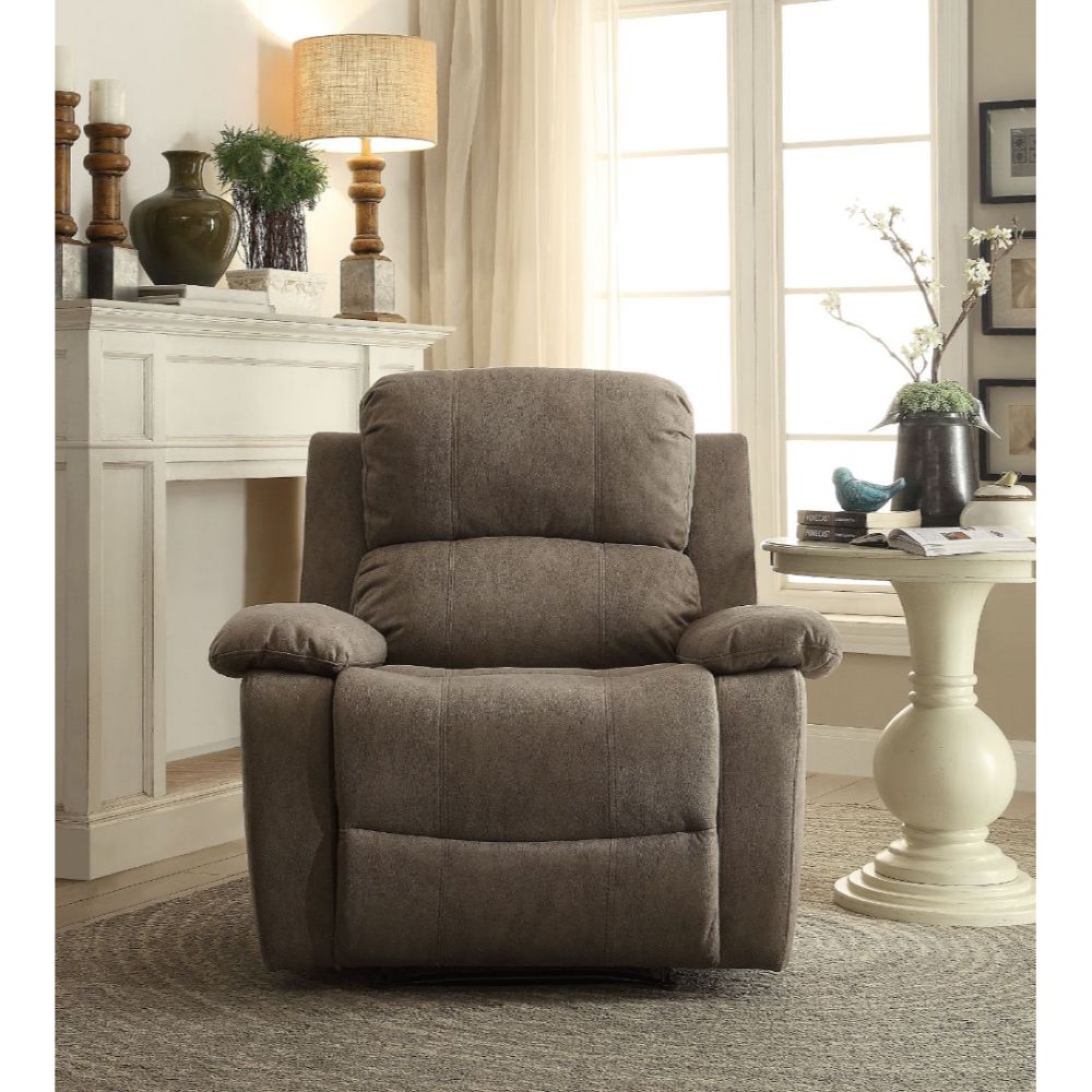 Bina Motion Recliner 59528 Gray Polished Microfiber | Acme | Home Elegance USA