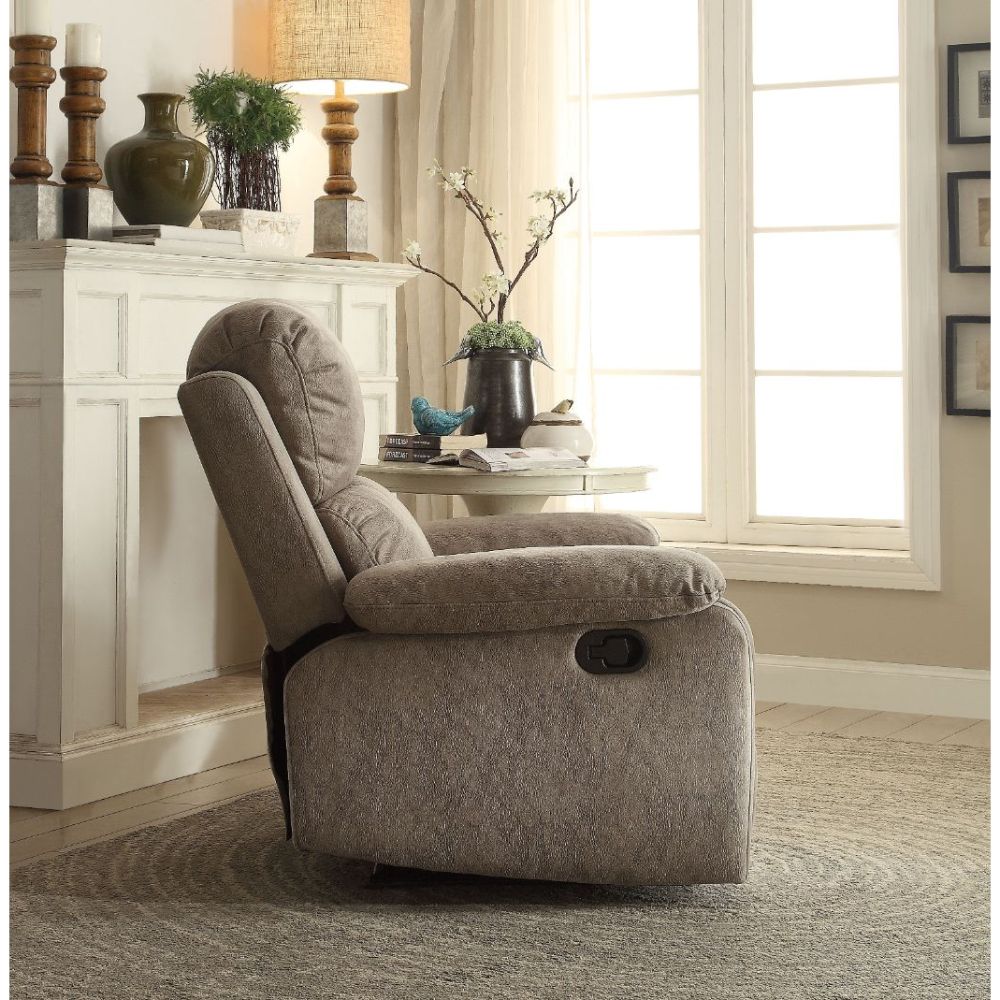Bina Motion Recliner 59528 Gray Polished Microfiber | Acme | Home Elegance USA
