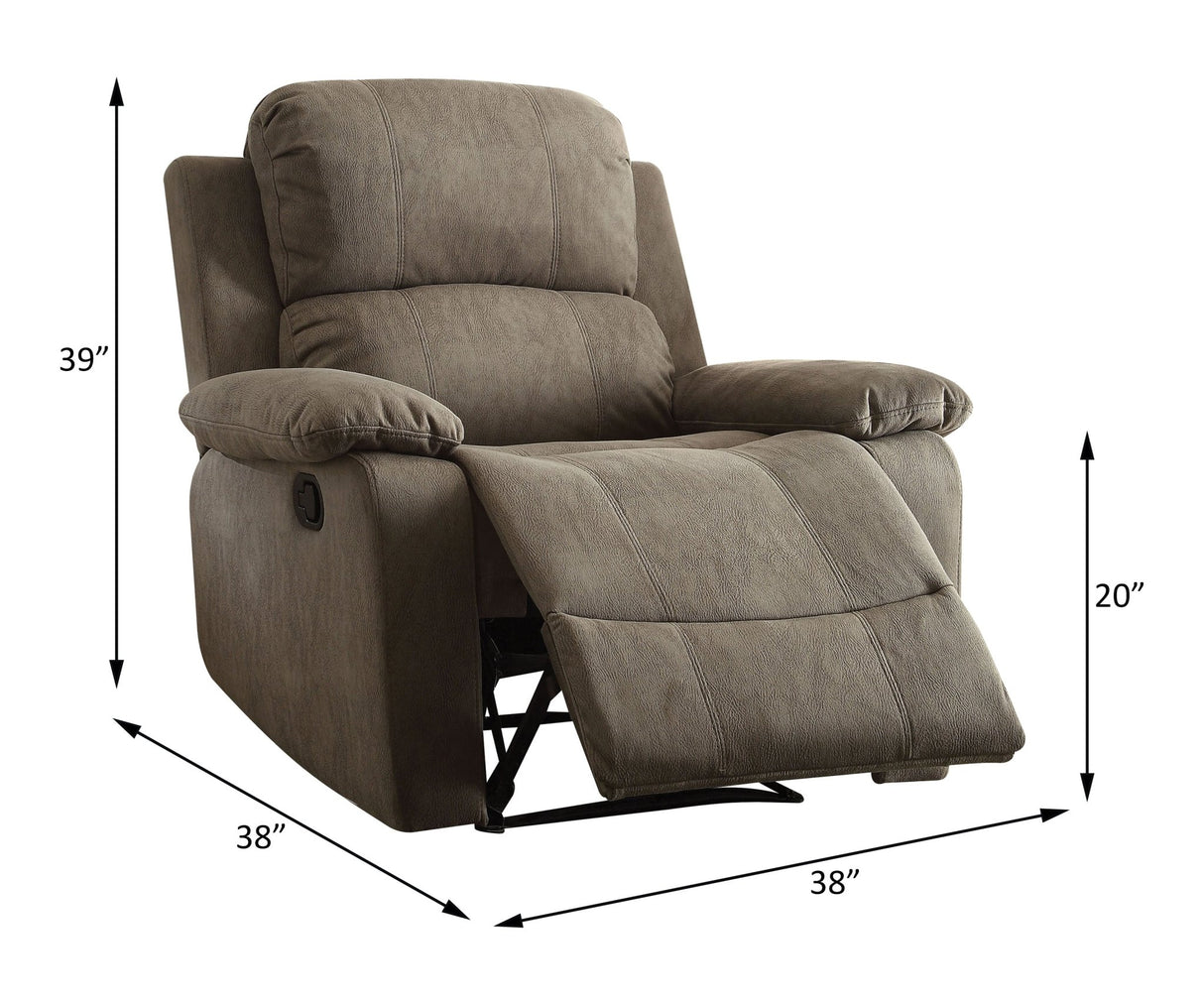 Bina Motion Recliner 59528 Gray Polished Microfiber | Acme | Home Elegance USA