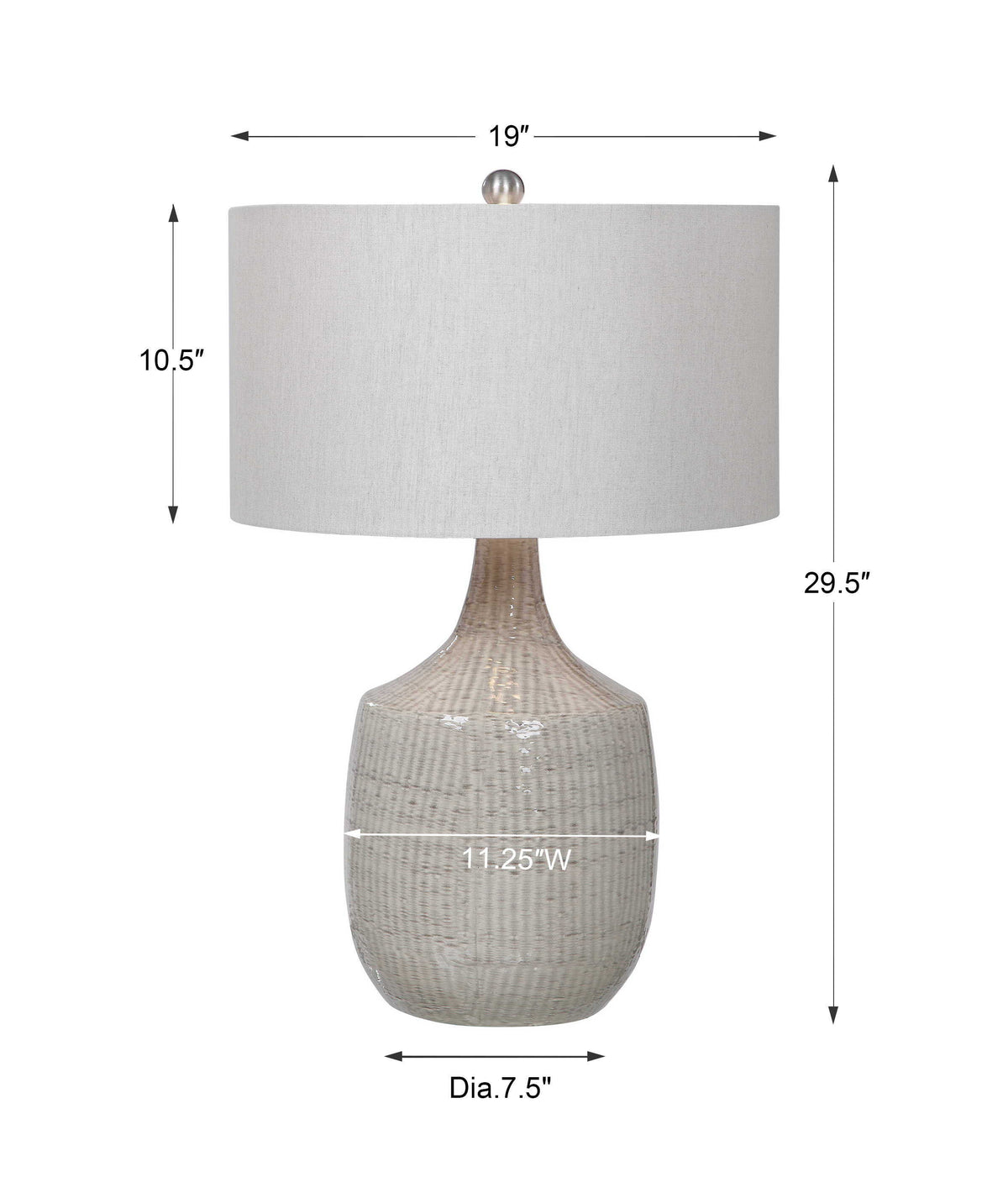 Felipe Table Lamp - Light Gray / White by Uttermost - View 9