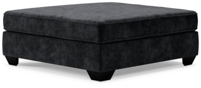 Ashley Charcoal Lavernett Oversized Accent Ottoman - Chenille;Microfiber | Home Elegance USA