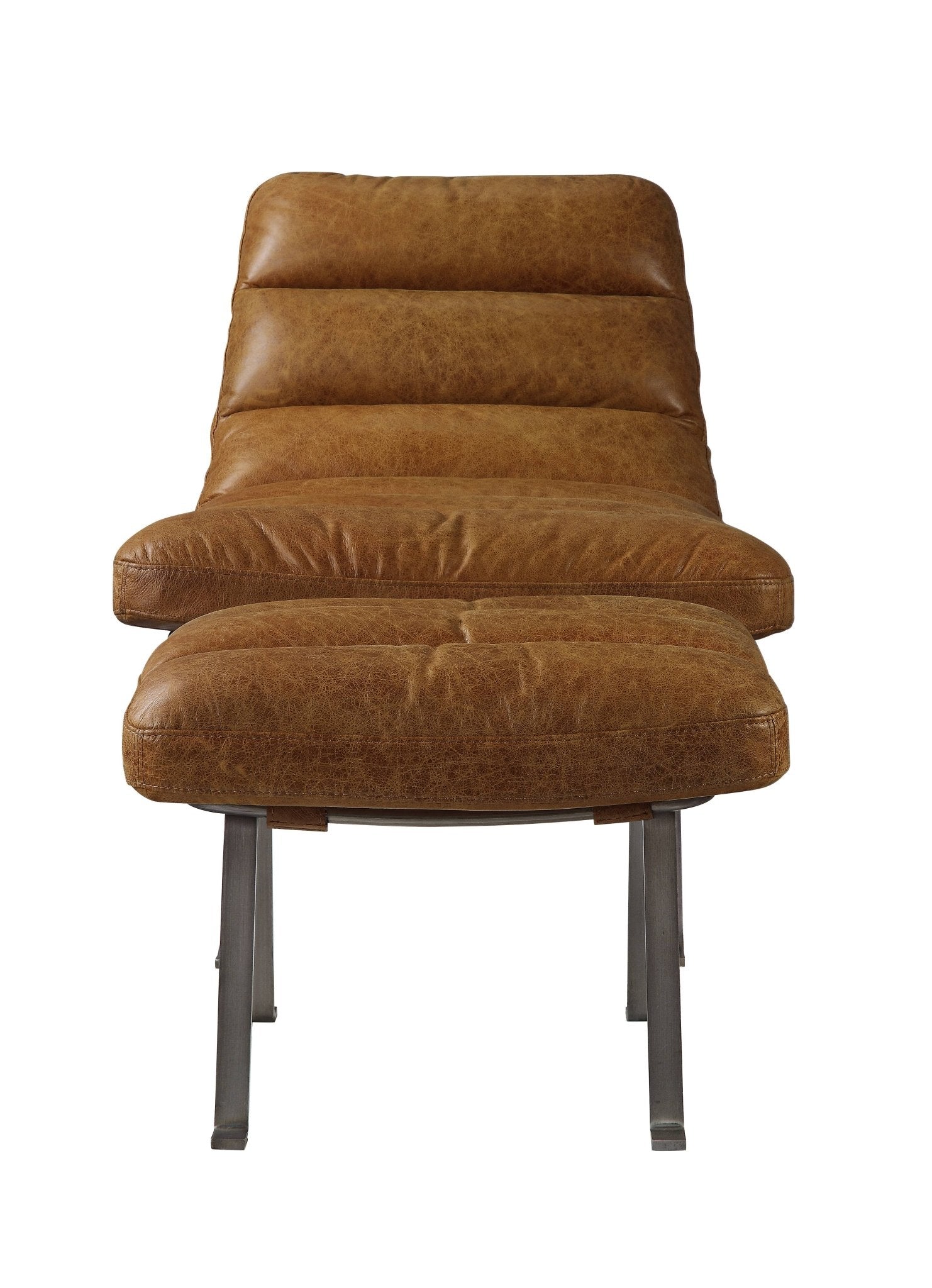 Bison Ottoman 59652 Toffee Top Grain Leather | Acme | Home Elegance USA