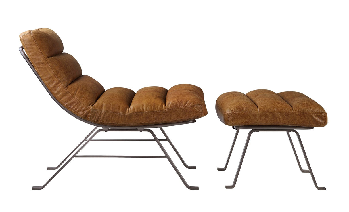 Bison Ottoman 59652 Toffee Top Grain Leather | Acme | Home Elegance USA