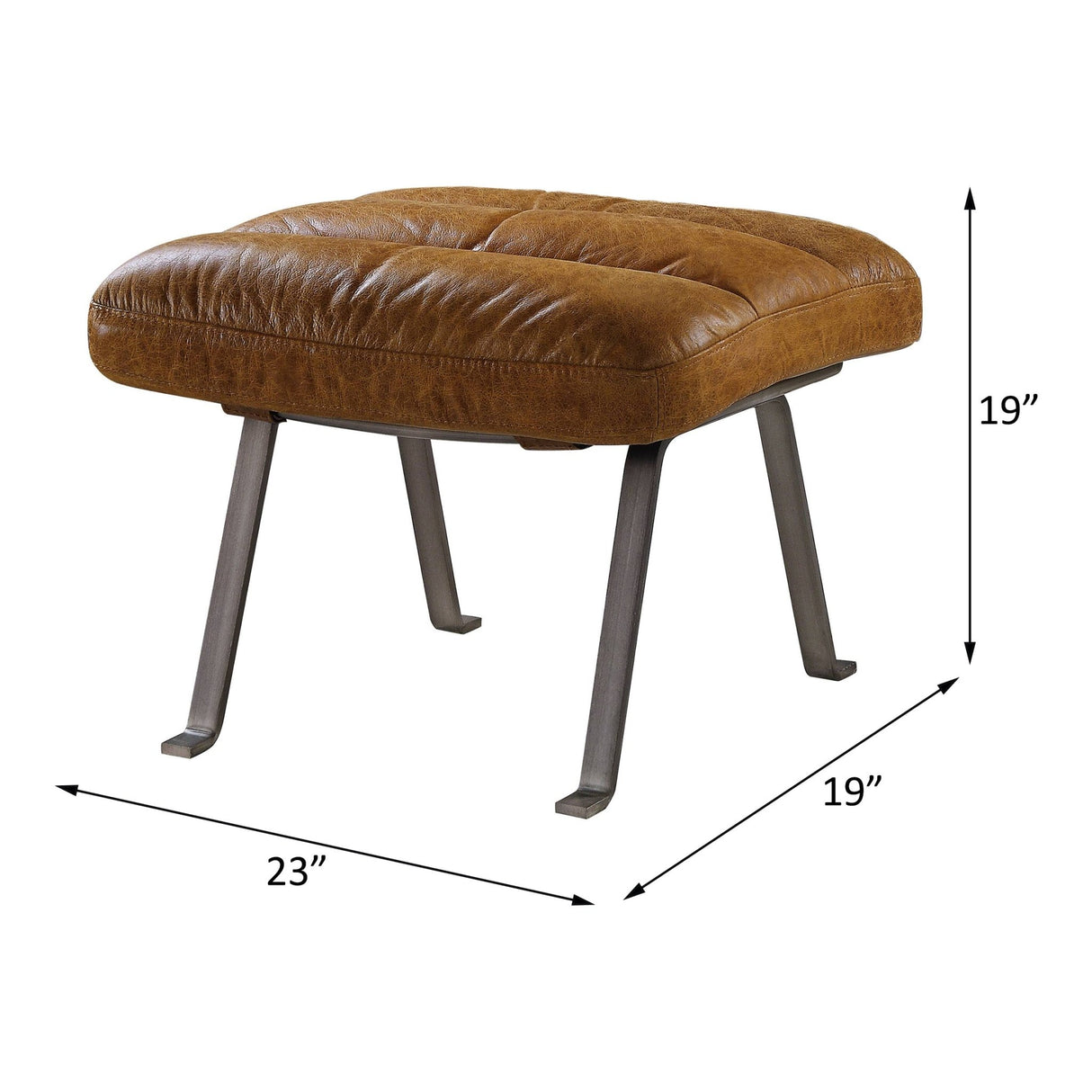 Bison Ottoman 59652 Toffee Top Grain Leather | Acme | Home Elegance USA