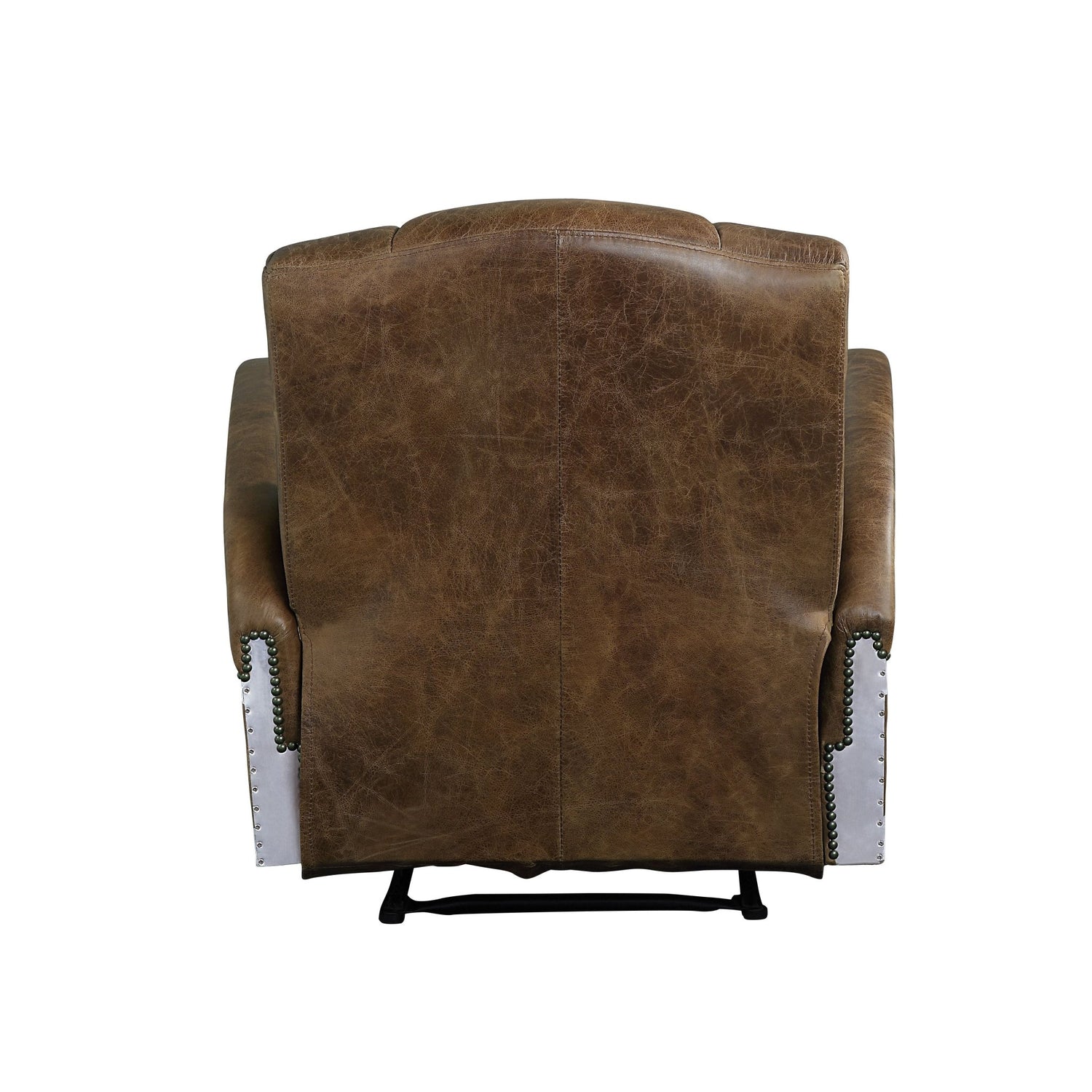 Brancaster Power Motion Recliner 59718 Retro Brown Top Grain Leather & Aluminum | Acme | Home Elegance USA