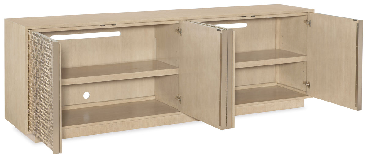 Geometry Entertainment Console Polished Limestone - Beige / Gold by Hooker Furniture - View 3