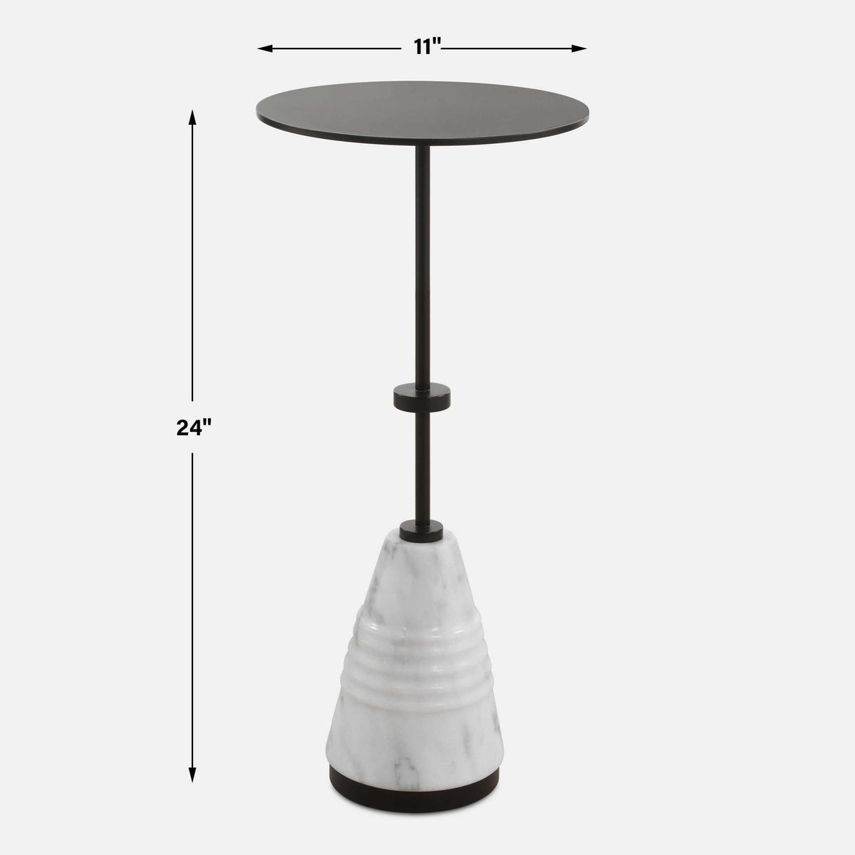 Kincaid Metal Drink Table - White / Black by Uttermost - View 7