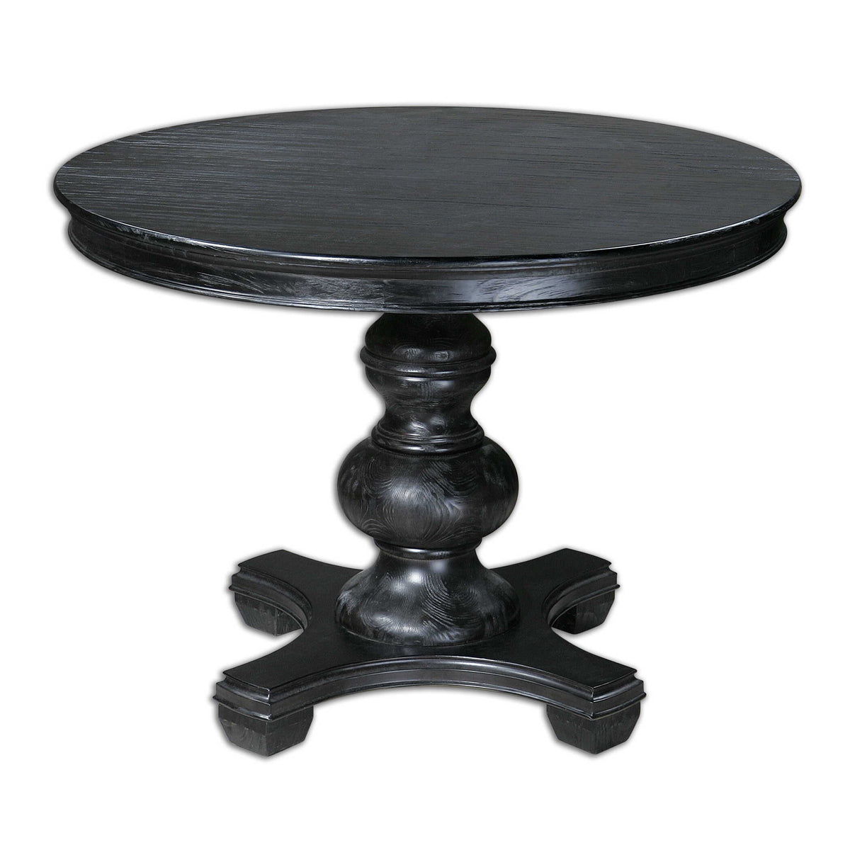Brynmore Wood Grain Round Table - Black by Uttermost - View 1