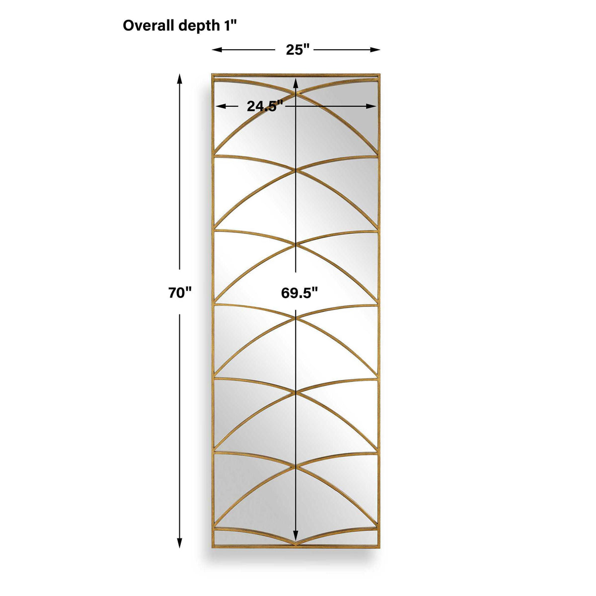 Crossed Up Full Length Mirror - Gold by Uttermost - View 7