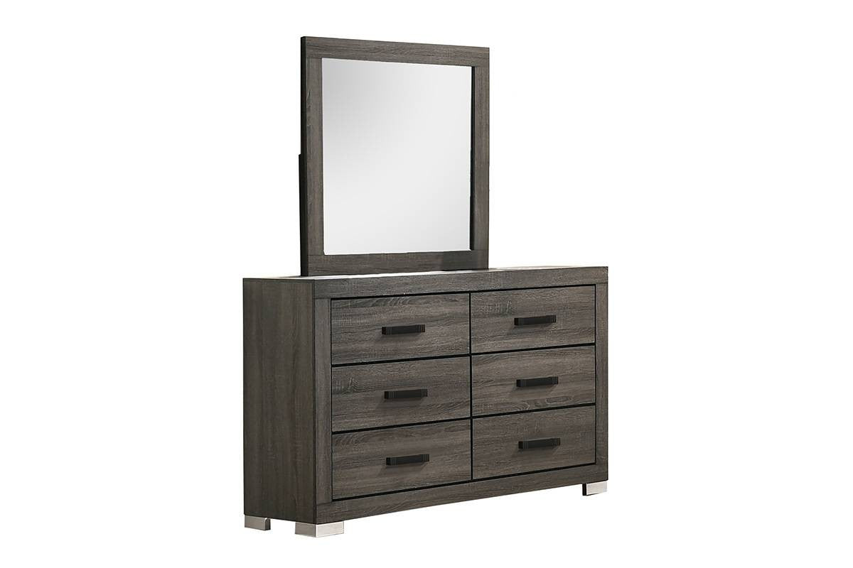 Modern Transitional Style 1pc Wooden Dresser Bar Handle Gray Finish Bedroom Furniture
