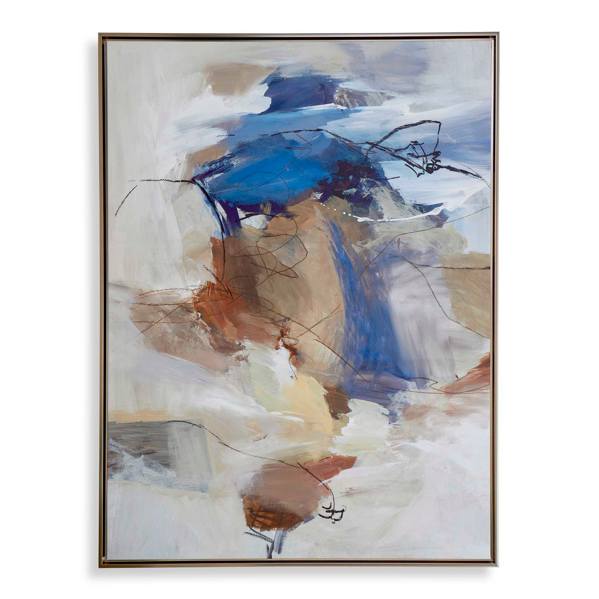 Subtle Nuances Framed Abstract Art - Blue by Uttermost - View 1