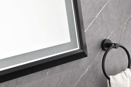 72in. W x 48in. H Oversized Rectangular Black Framed LED Mirror Anti - Fog Dimmable Wall Mount Bathroom Vanity Mirror HD Wall Mirror Kit For Gym And Dance Studio 48X 72Inches With Safety Ba | Home Elegance USA