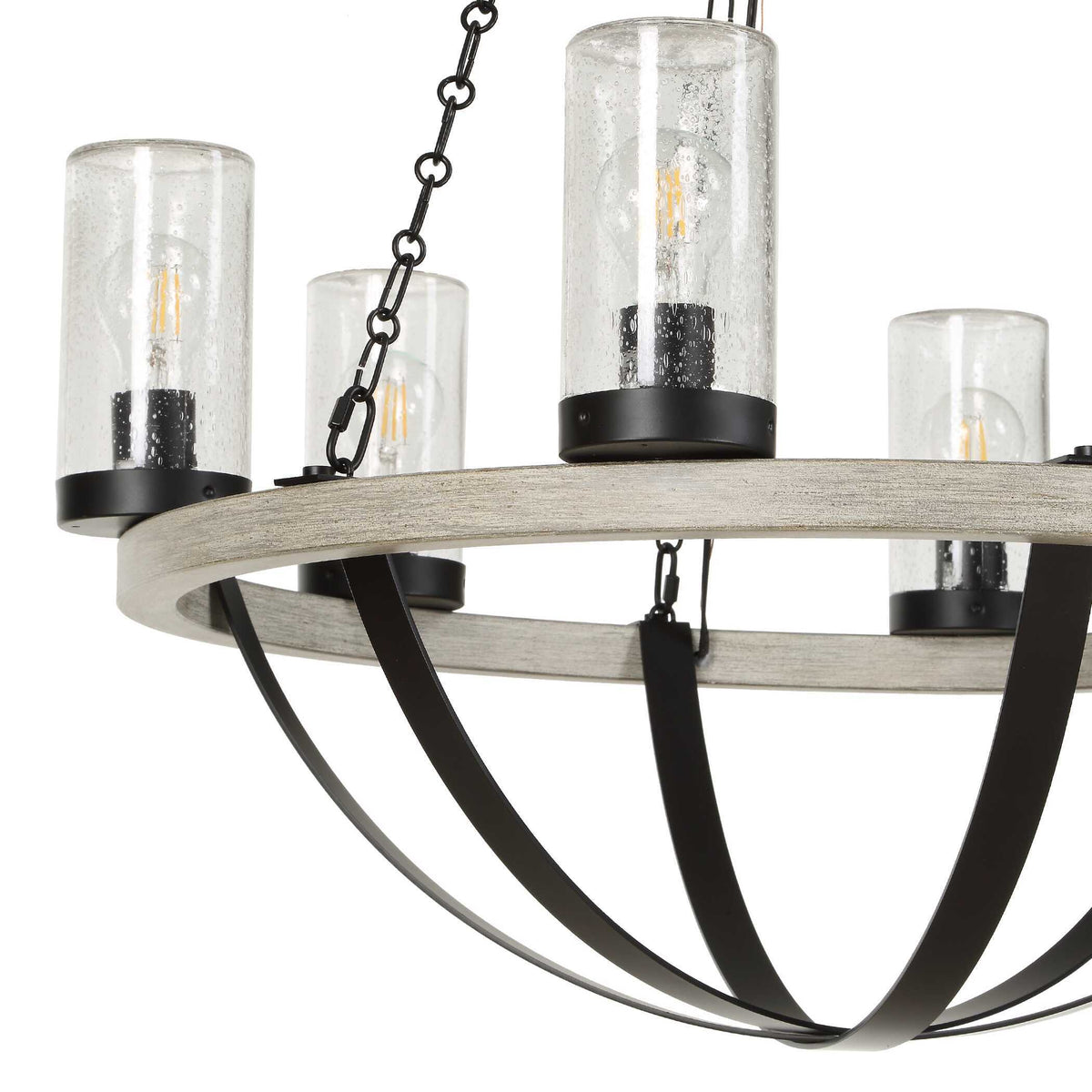 Edgecomb 6 Light Indoor-Outdoor Chandelier Black / Gray - Gray / Black by Uttermost - View 8
