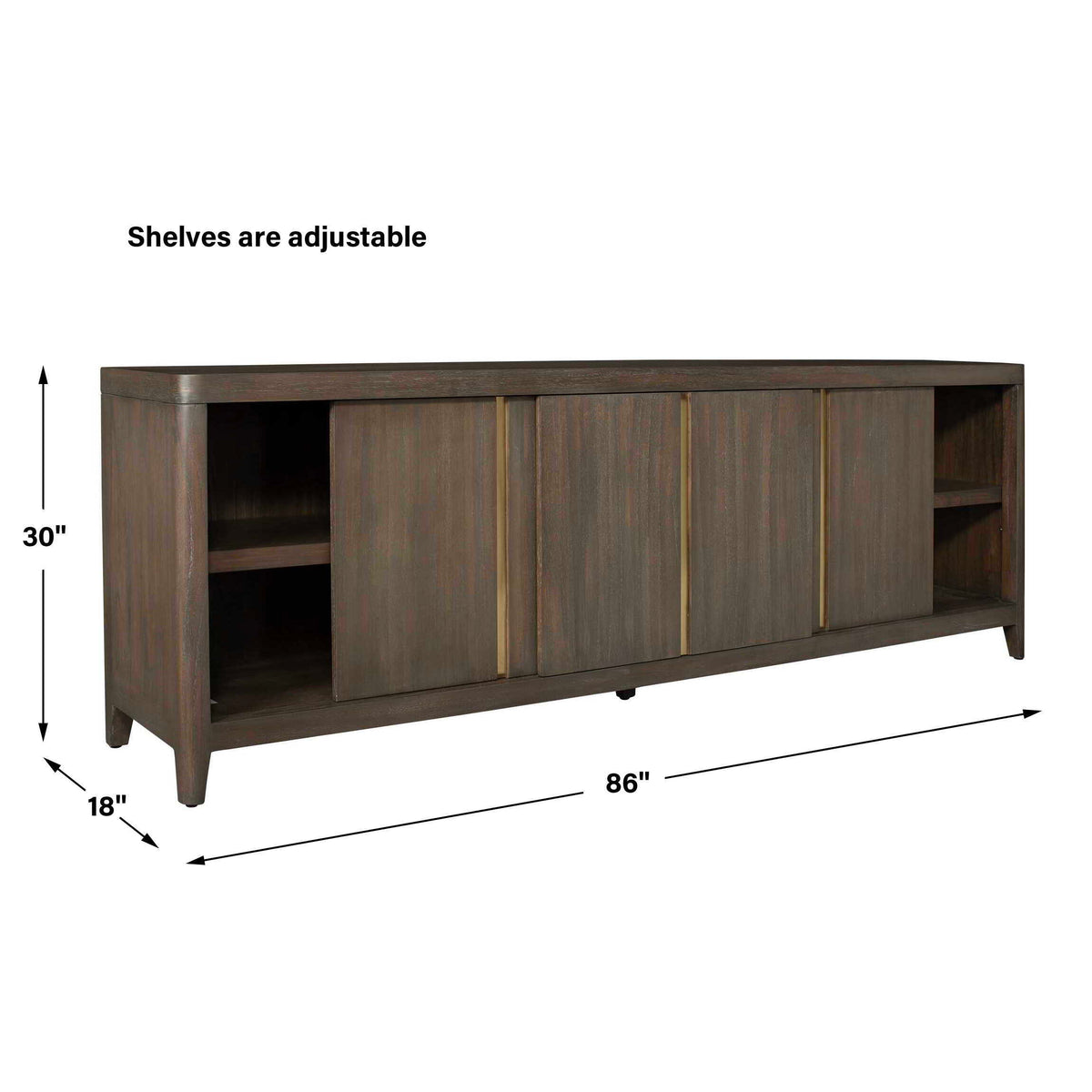Botero Console Cabinet Walnut - Dark Brown by Uttermost - View 10