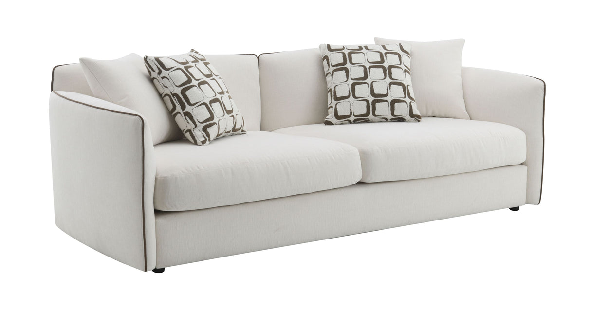 Yolanda Beige Chenille Sofa w/4 Pillows