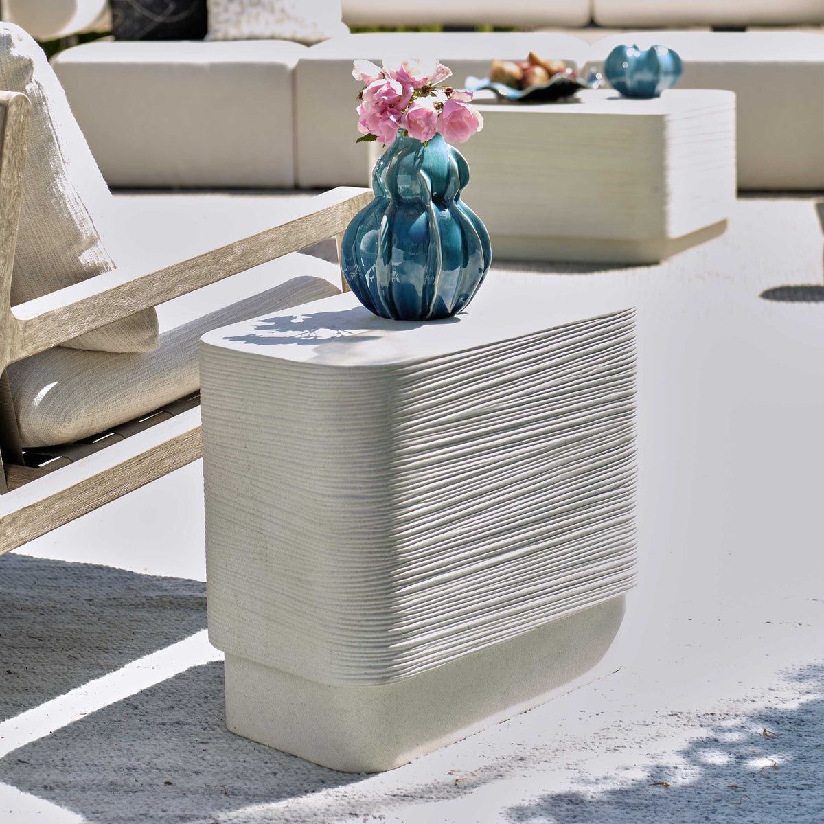 Saltwater Concrete Side Table - White by Uttermost - View 2