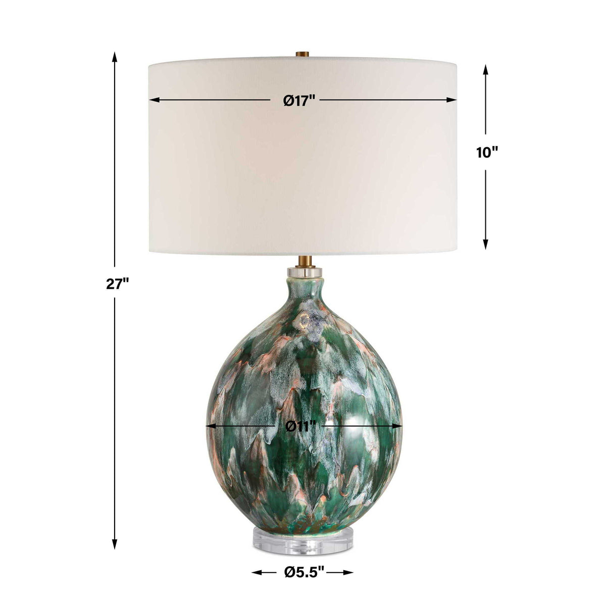 Mihaela Drip Glaze Table Lamp - Blue / Green by Uttermost - View 7