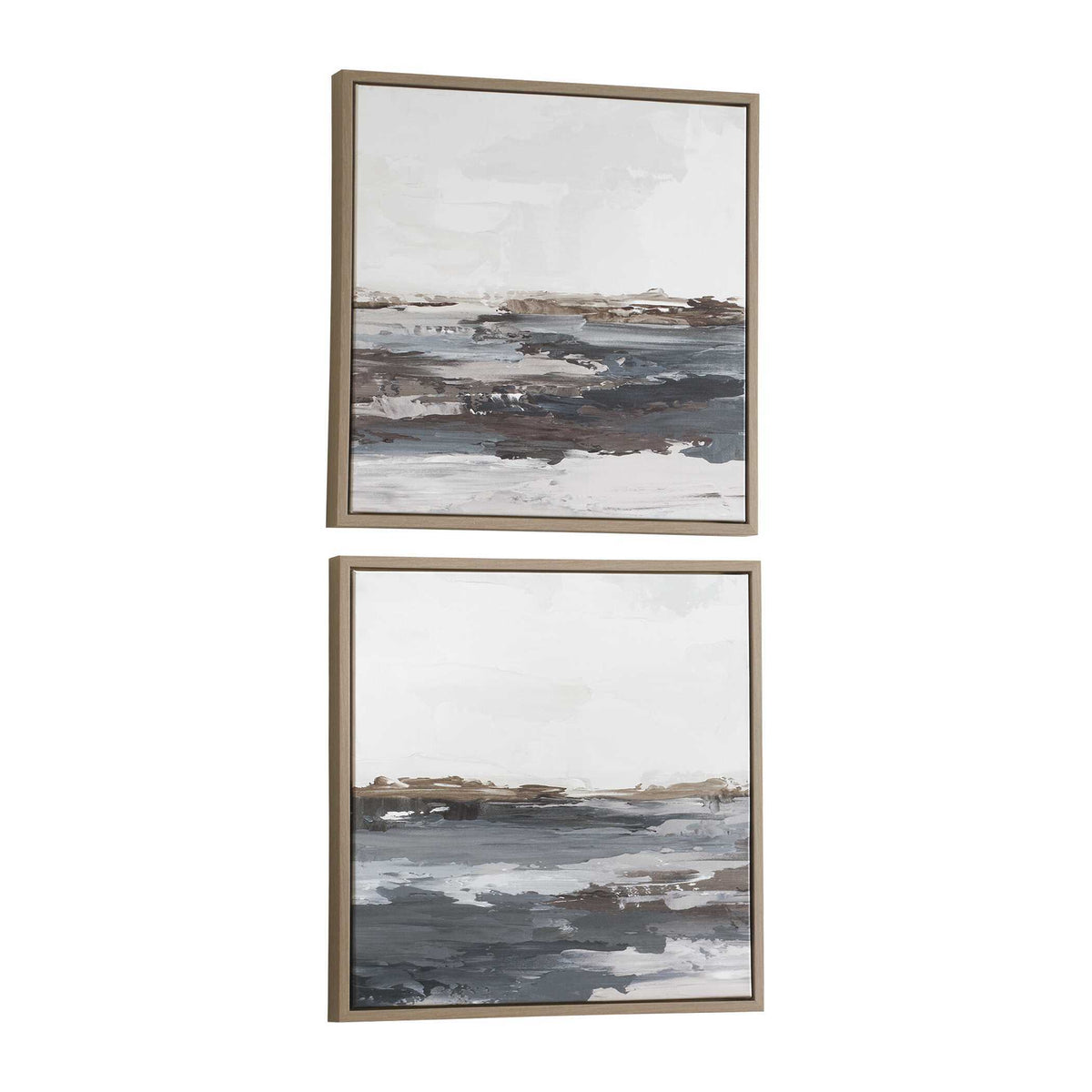 Bring Me In Framed Landscape Painting (Set of 2) Blue / Brown / Pink / Purple / White - Blue / Dark Brown by Uttermost - View 4