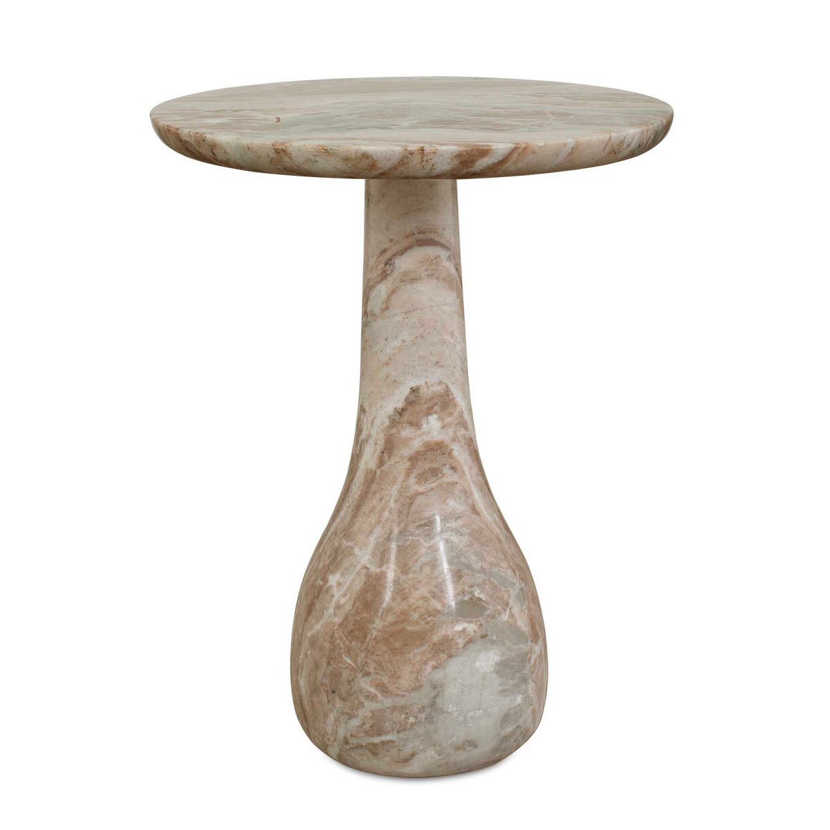 Shura Indoor-Outdoor Marble Accent Table Brown / White - Light Brown by Uttermost - View 1