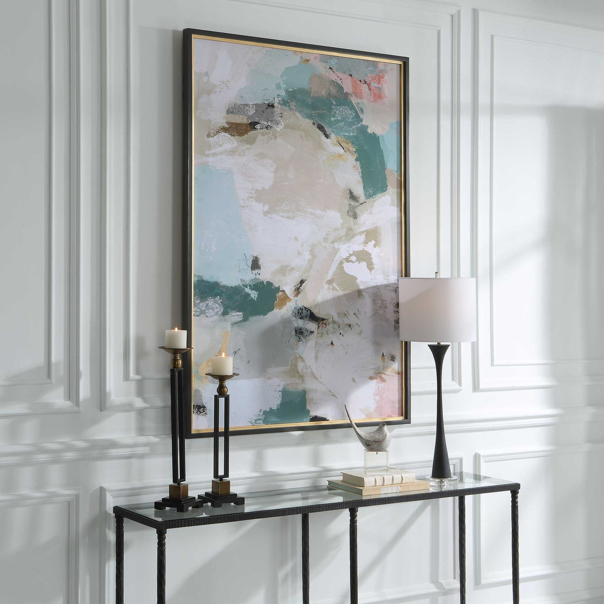 Perfect Storm Framed Print - Light Blue / Beige by Uttermost - View 5