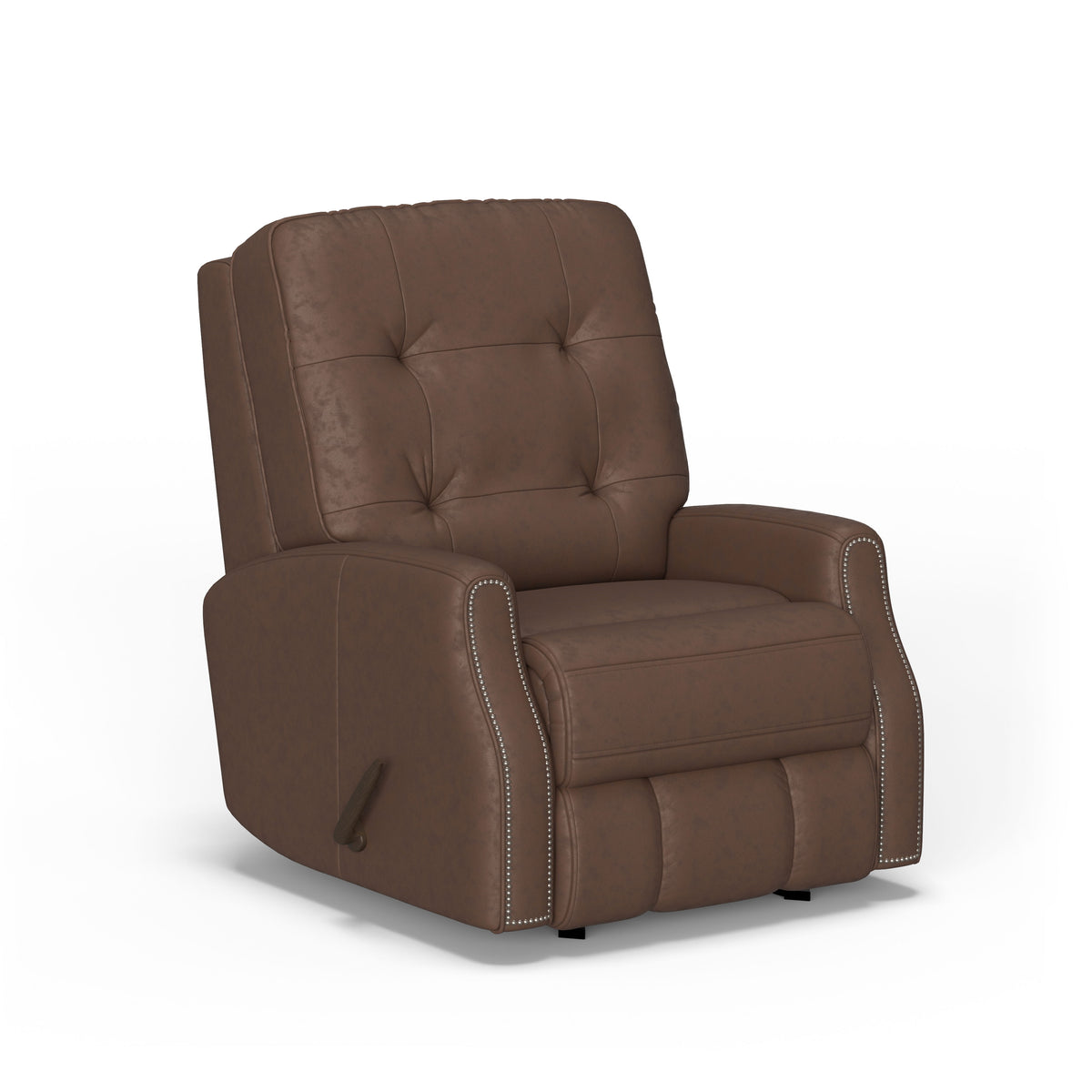 Devon Transitional Leather Rocking Recliner, Nailhead Trim | Flexsteel