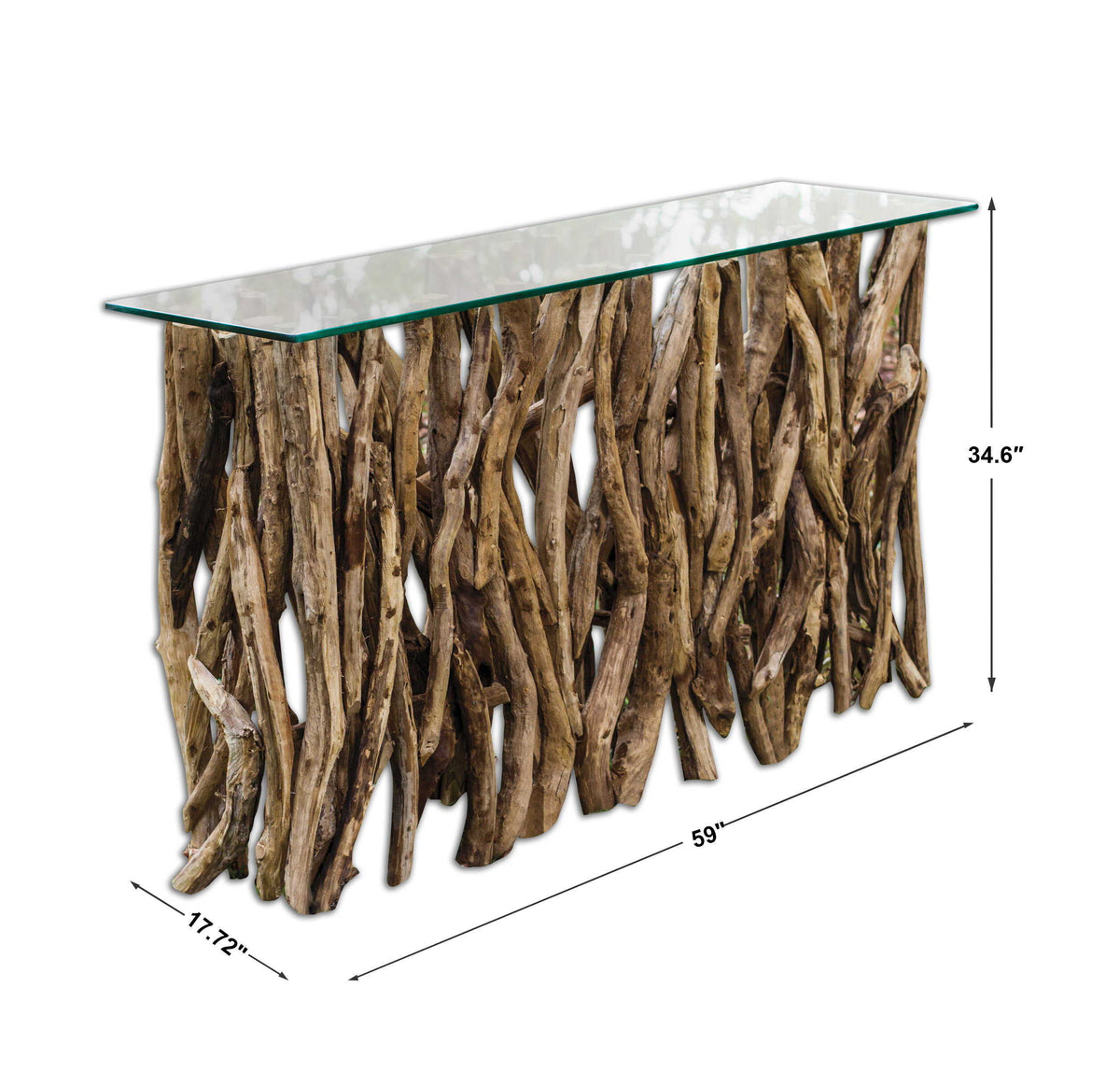 Teak Wood Console - Light Brown by Uttermost - View 8
